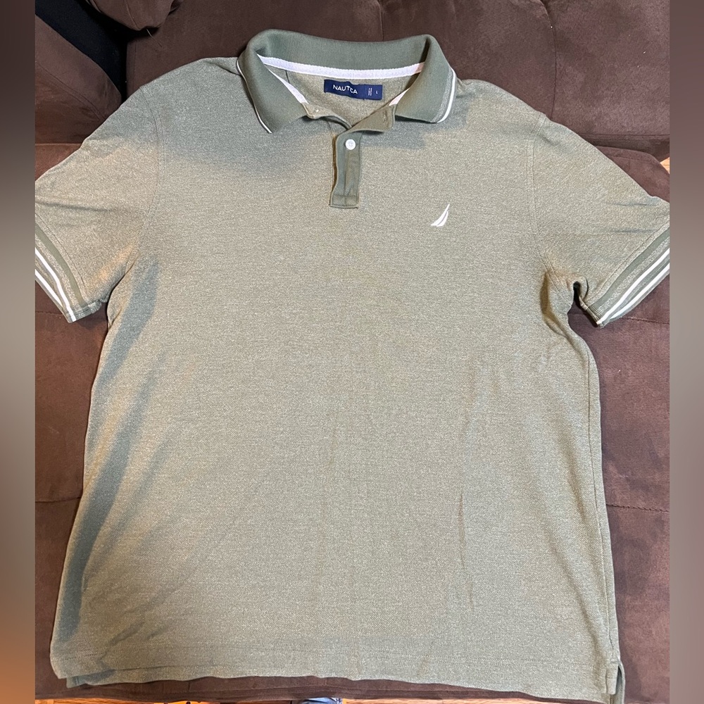 Nautica Men's Olive Polo Shirt Size L